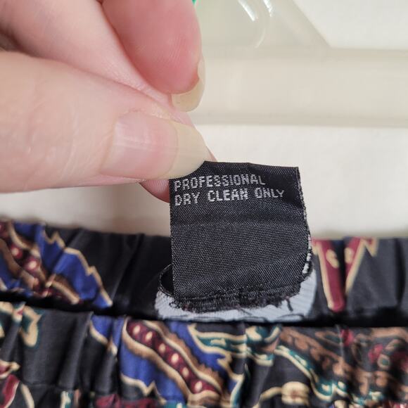 Vintage Koos Of Course black silk maxi skirt 1X paisley Boho Retro Whimsigoth - Picture 8 of 8